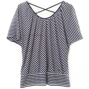 a.n.a | Criss Cross Striped Top